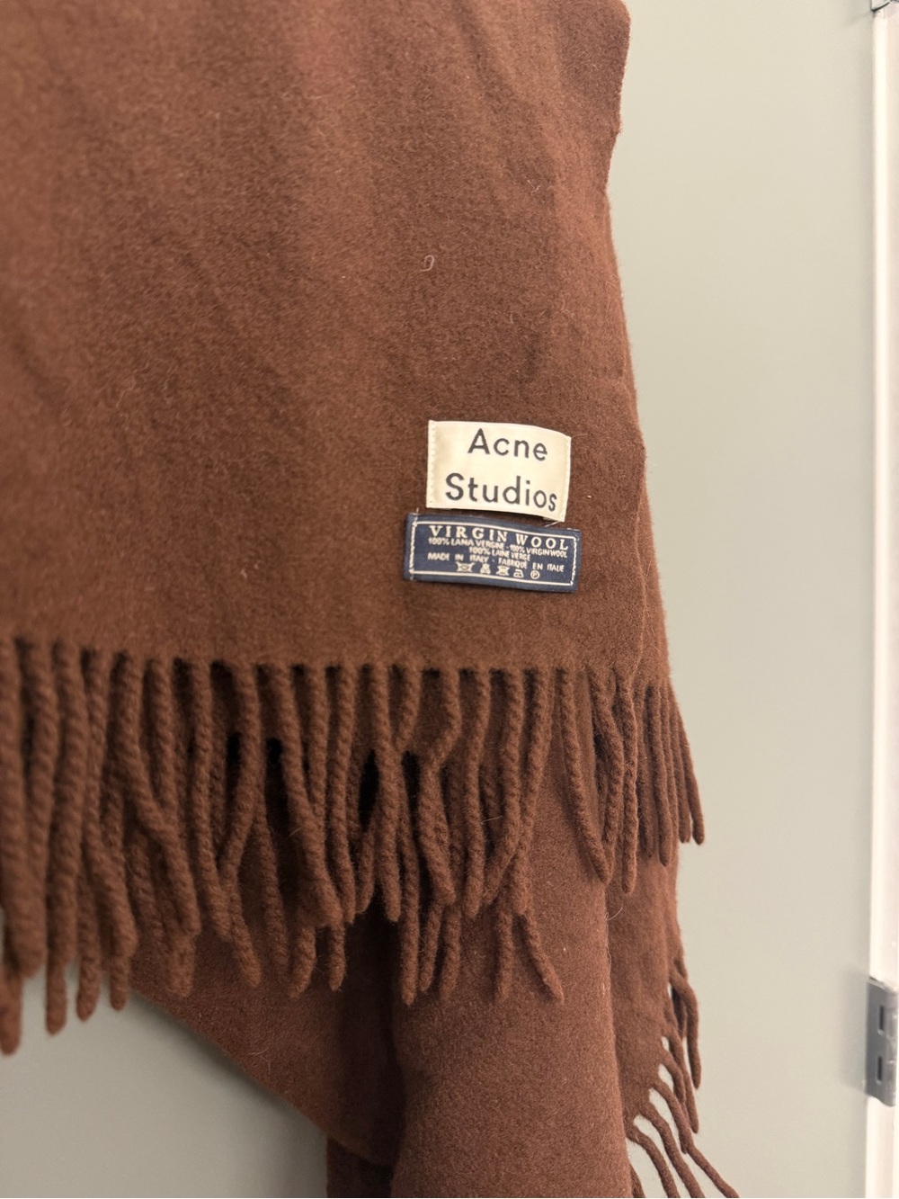Acne Studios Brown Virgin Wool Fringe Throw